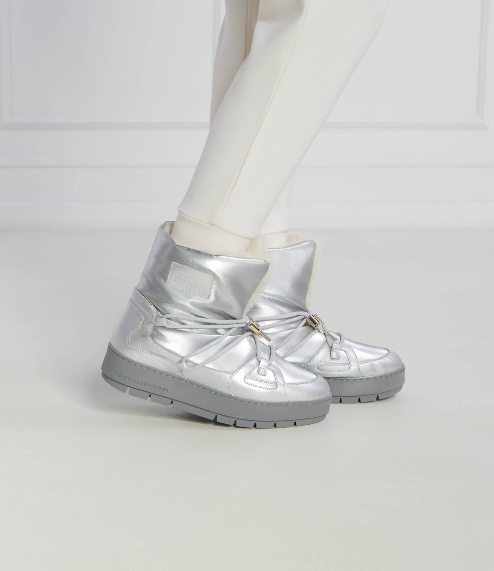 Утепленное угги Tommy Hilfiger - серебряный(FW0FW07506)