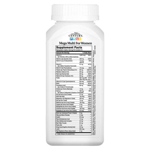 21st Century, Mega Multi, мультивитаминный комплекс для женщин, 90 таблеток