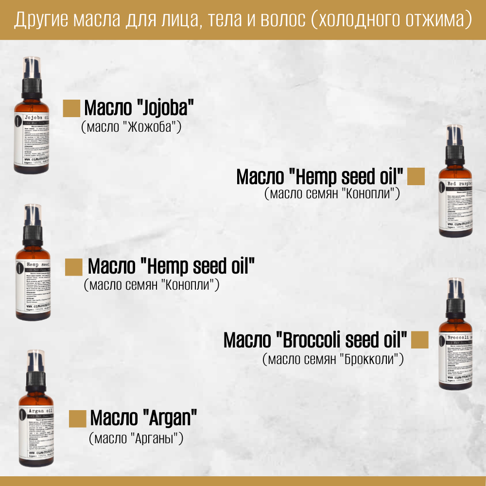 Масло OLFACTORIUS "Red Raspberry" (масло семян "Красной Малины" для лица, тела и волос). (50мл.)