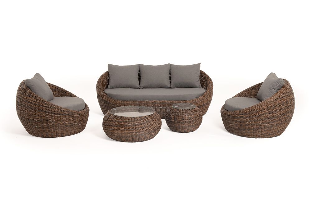 "Барселона" лаунж-зона из искусственного ротанга, цвет коричневый