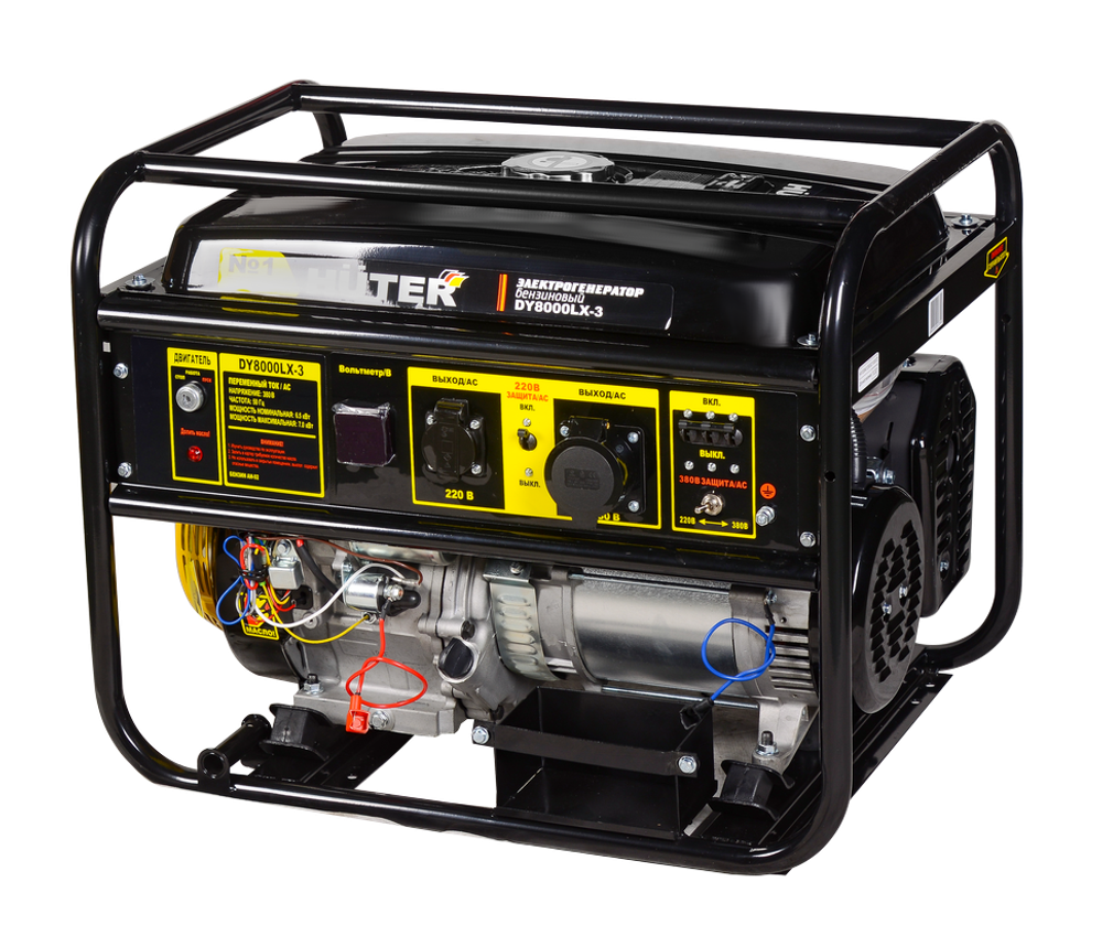Портативный бензогенератор HUTER DY8000LX-3 - [6,5 кВА / 380V] трехфазный