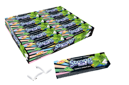 Жевательная резинка «STRONG BREAK» TM со вкусом мяты в виде драже ZVN TM 14г*20шт*30бл