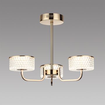 Светодиодная потолочная люстра 40W 3000К/4000К/6000К 6579/40CL золото/прозрачный Venice Lumion