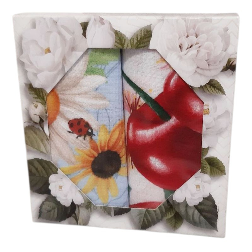 Набор из 2-х вафельных полотенец в подарочной упаковке, 100% хлопок, Россия.