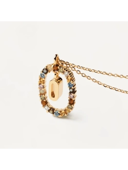 Колье Буква O серебро 925 пробы покрытое золотом