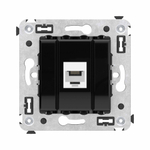 Телефонная розетка RJ-12 без шторки в стену одинарная, "Avanti", "Черный квадрат"