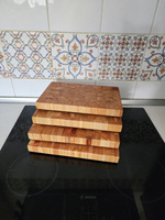 Торцевая разделочная доска 30x20x3 см. лиственница, арт. 062-1 уцененная-1