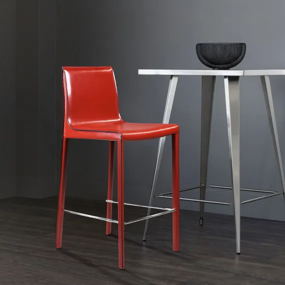 Полубарный стул Barrie 65 см красная кожа