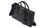 PRADA Saffiano Leather Portable Briefcase Men"s Black