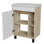 Тумба д/ванной "МИЛТОН-60" Дуб сонома/белый под рак. Фостер 60 (Kirovit) (ЛДСП /ПВХ)