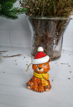 Медвежёнок ёлочная игрушка из фарфора