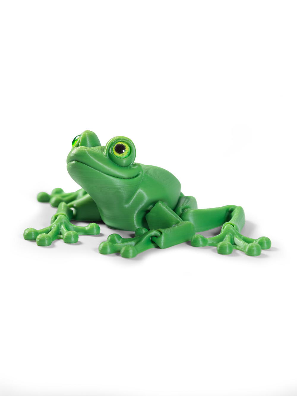 Подвижная лягушка антистресс, меняющая цвет с зеленого в салатовый, 3D печать, 10 см. длина