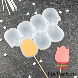 Силиконовая форма для леденцов «Тюльпаны»