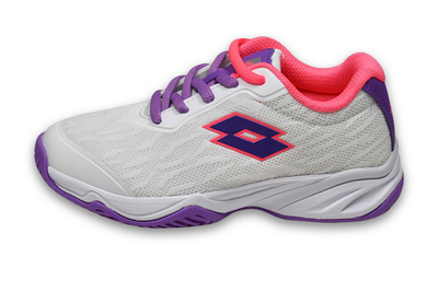 детские Кроссовки теннисные Lotto Mirage 600 Allround Junior - all white/bellflower/neon magenta