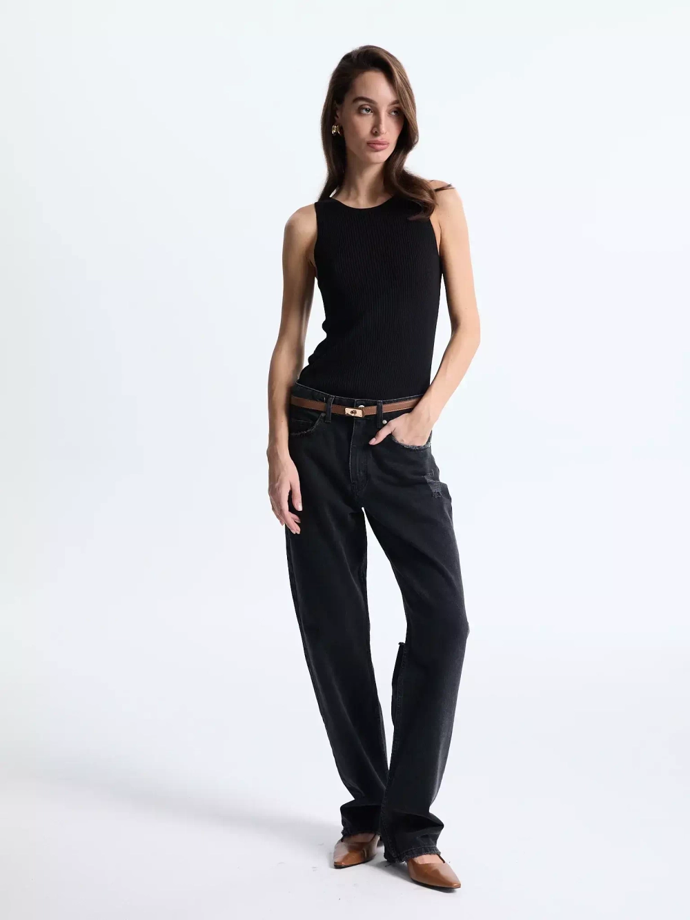 Джинсы серые