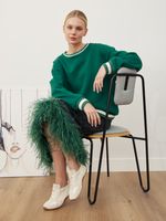 ЮБКА С ПЕРЬЯМИ ТЕМНО-СИНИЙ|ЗЕЛЕНЫЙ|ЗЕЛЕНЫЙ