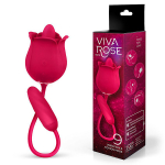 Малиновый двойной вибростимулятор с язычком Bior Toys Viva Rose RT-34001