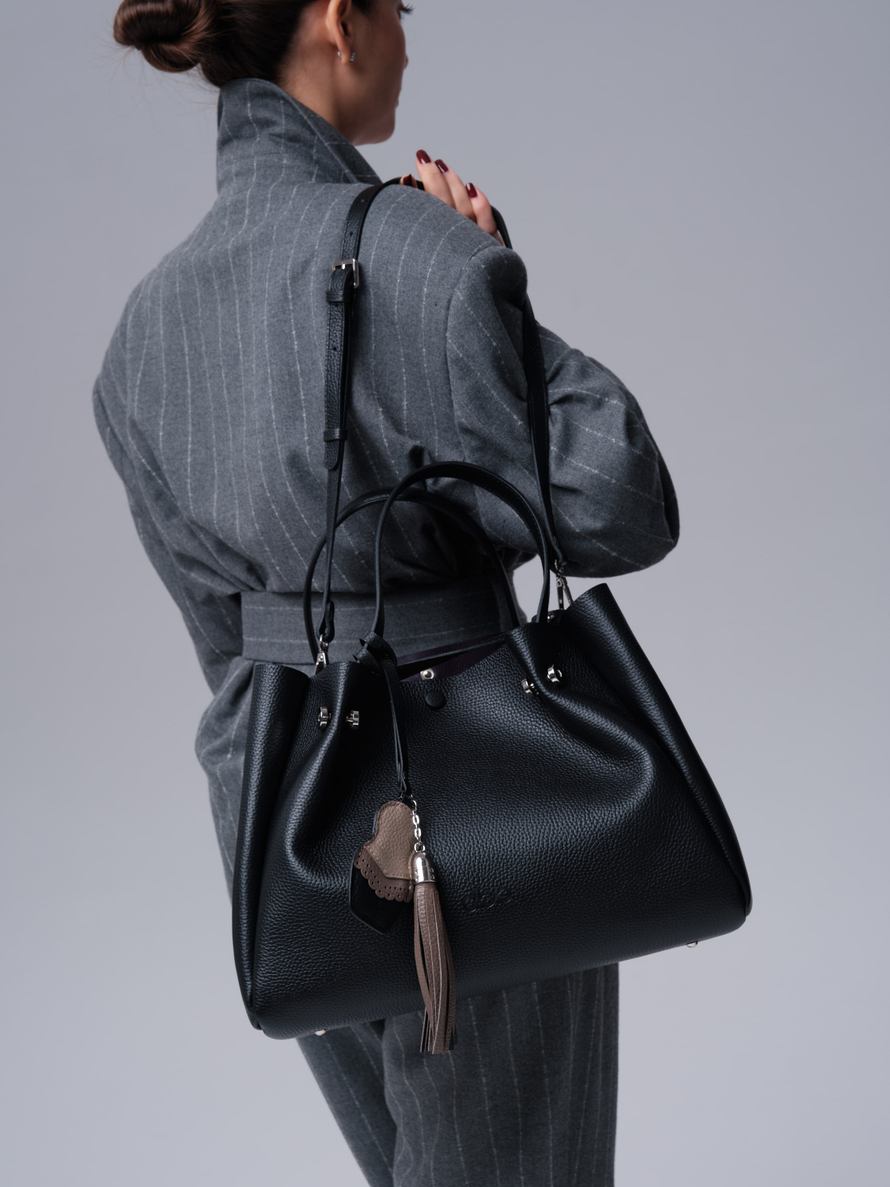 Кожаная сумка Vasilisa DBR 31210 черный/рокфор