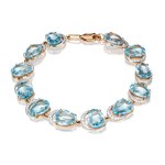 Браслет из красного золота с топазами и фианитами