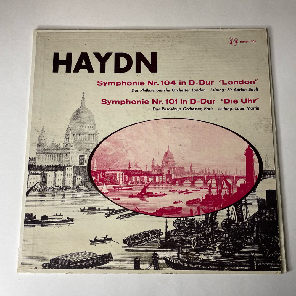 Винтажная виниловая пластинка LP Haydn Гайдн, Paris Symphonie Nr. 104 In D-dur London, Symphonie Nr. 101 In D-dur Die Uhr (Германия 1967)