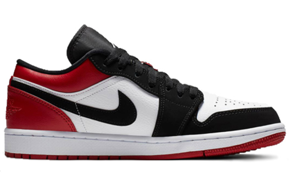 Jordan Air Jordan 1 Low “Black Toe” black toe non-slip wear-resistant lightweight low-cut retro basketball shoes for men and women with the same style black, red and white