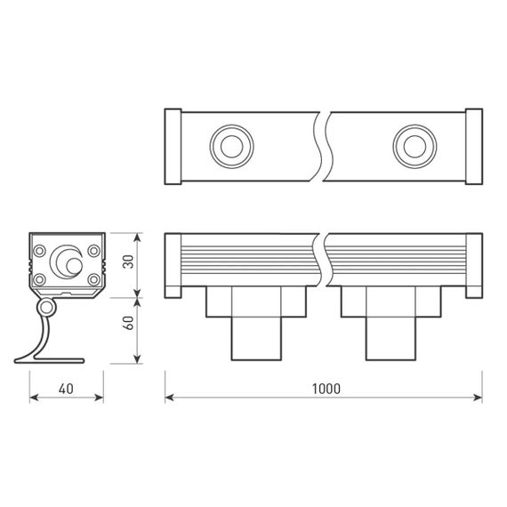 Линейный светодиодный прожектор Arlight AR-LINE-1000-18W Day4000 (GR, 15x60 deg, 230V) 041729