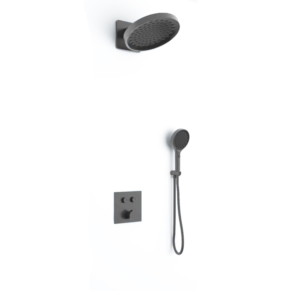 Душевой комплект Инспаер (Inspire) VSFW-421I3GM встраиваемый, двухрежимный, вороненая сталь