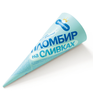 МОРОЖЕНОЕ ПЛОМБИР НА СЛИВКАХ РОЖОК 110ГР ГРОСПИРОН