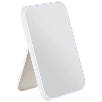 Зеркало косметическое настольное, 10*15 см, цвет: белый