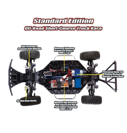 Радиоуправляемый шорт-корс Remo Hobby 9EMU (красный) 4WD 2.4G 1/8 RTR