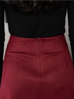 Юбка замшевая трапеция миди