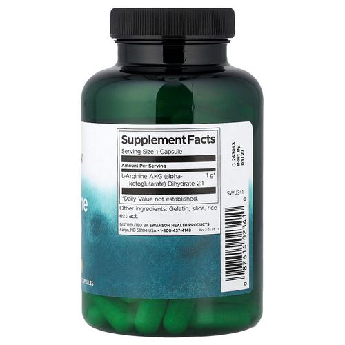 Swanson, Аргинин AKG, 1 г, 90 капсул