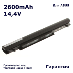 Аккумулятор iBatt 2600mAh для ноутбука Asus K56CB, K56CM, K46CM (A41-K56, A32-K56)