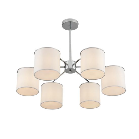 6591/6 CLASSI LN25 62 хром/белый, металл/текстиль Люстра подвесная E14 6*40W 220V SUNTORI