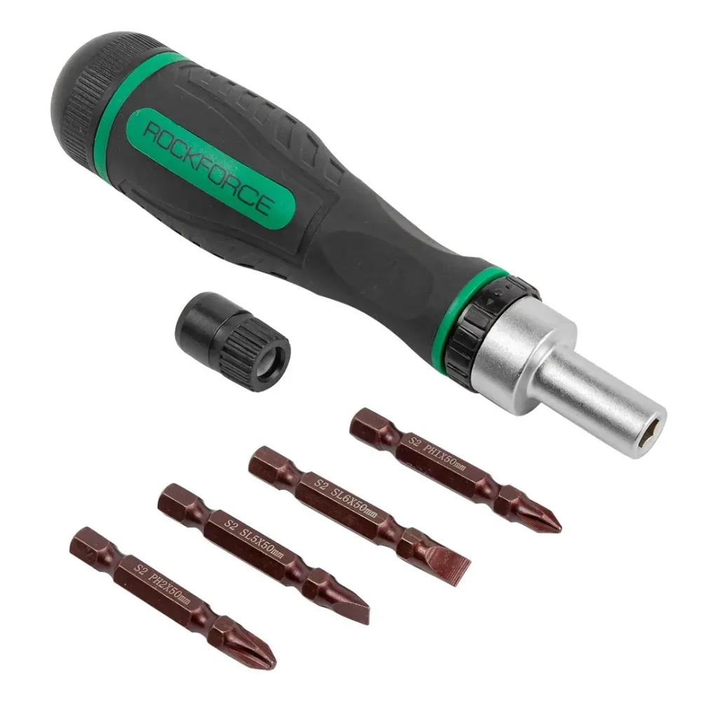 Отвертка реверсивная с набором бит RockForce##Rock FORCE RF-32805MR