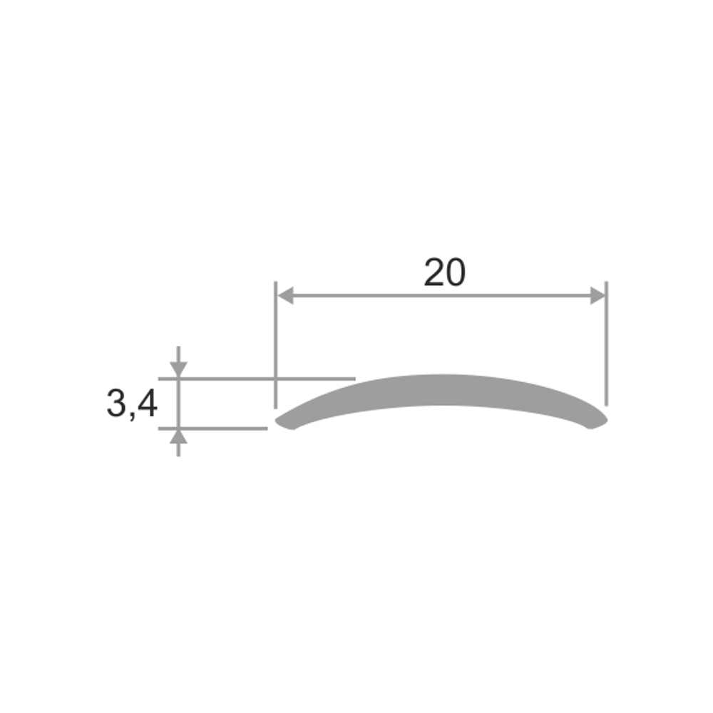 Алюминиевый порог для пола ПО-20 2700 мм