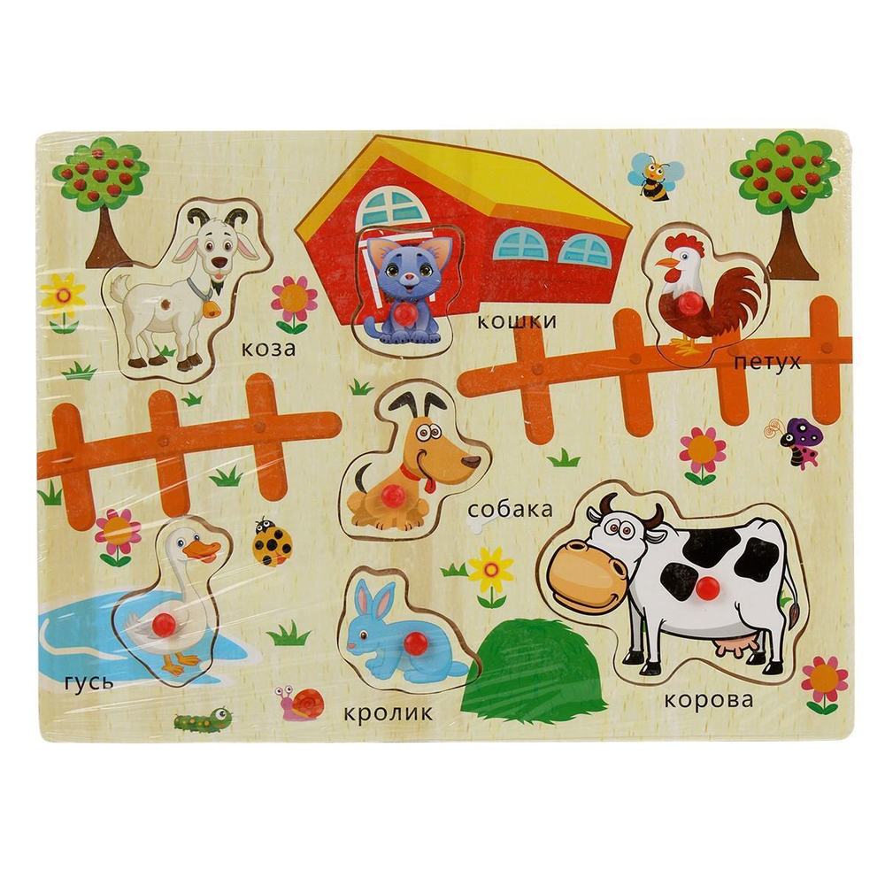 Развивающая игрушка деревянная Вкладыши микс, C-41766