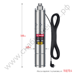 ЗУБР 1300 Вт, 155 м напор, скважинный винтовой насос, корпус из нержавеющей стали (НСВ-100-155)