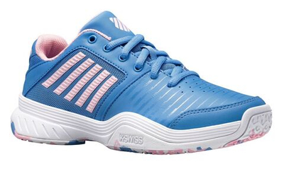 детские Кроссовки теннисные K-Swiss Court Express Omni - silver lake blue/white/orchid pin