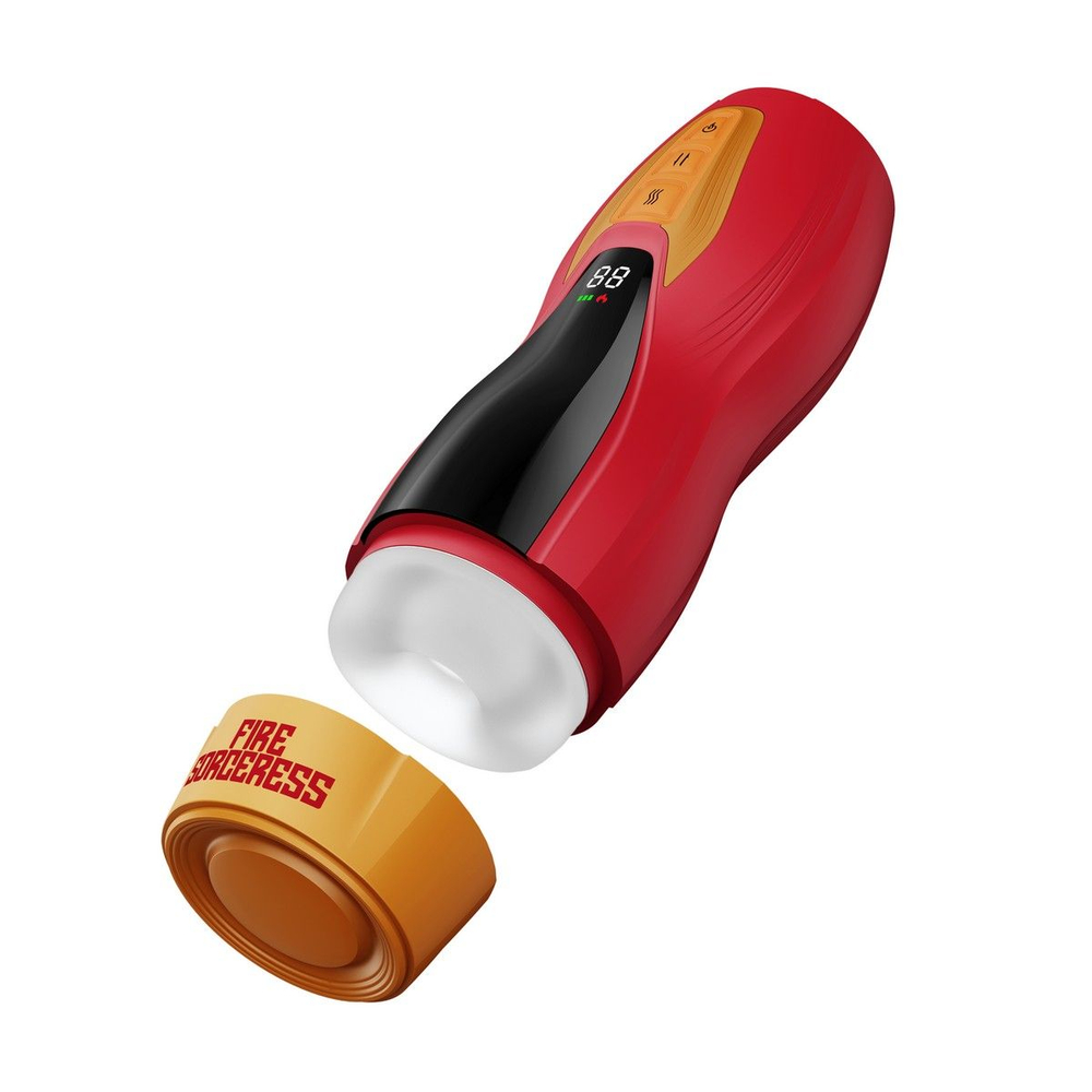 Интерактивный мастурбатор Solara с нагревом, вибрацией и поступательными движениями (Цвет: красный)