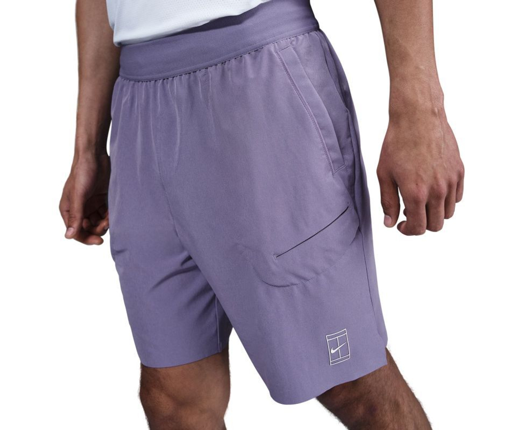 Мужские теннисные шорты Nike Court Advantage Dri-Fit 8in - пыльный аметист/белый