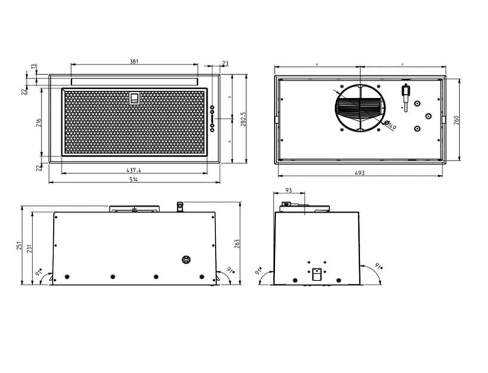 Встраиваемая вытяжка Elica FOLD S IX/A/52