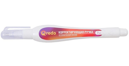 Корректирующая ручка Qredo, пластиковый наконечник, 7 мл