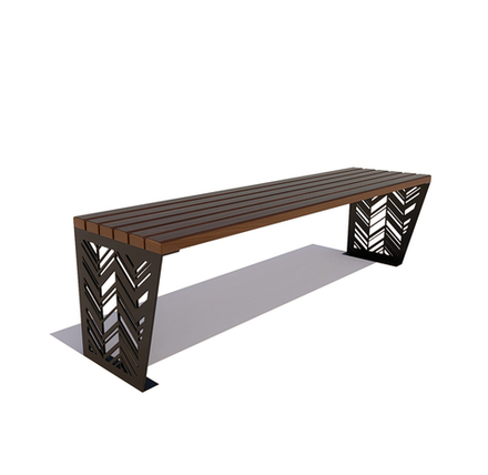 Банкетка стальная "Гарнизон" лиственница 2,0м, палисандр