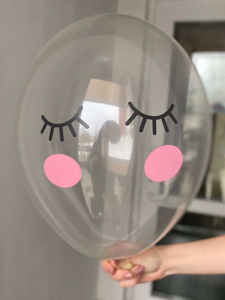 Воздушный шар с рисунком глаза лицо мордочка 35см ПАЛИТРА №4345