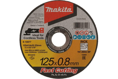 Абразивный отрезной диск для нержавеющей стали плоский Z60U, 125х0,8х22,23 Makita