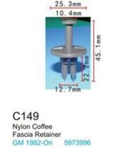 Клипса для крепления внутренней обшивки а/м GM пластиковая (100шт/уп.) Forsage клипса C0149( GM )