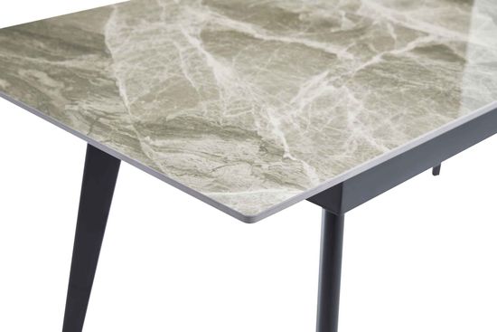 Стол PALERMO 140 керамич столешница italy grey gloss, основание металл черный