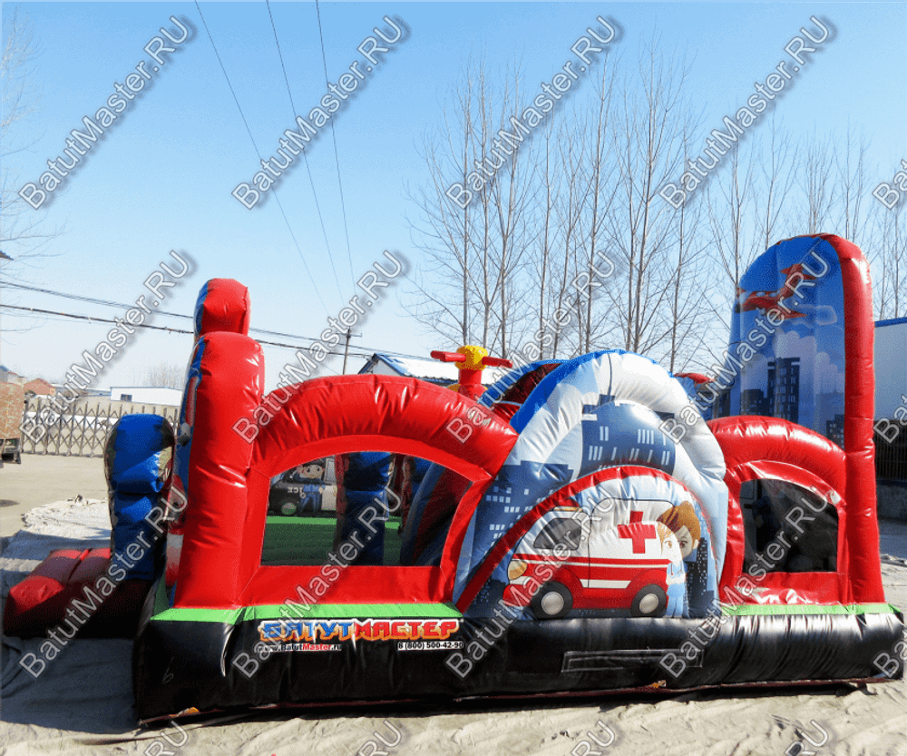 Надувной батут "Пожарные"