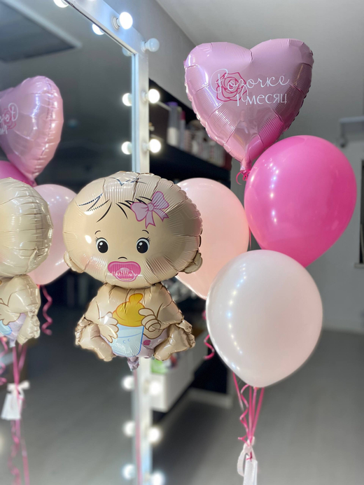 Воздушные шары на месяц на 1 месяц пупс/малышка№4206